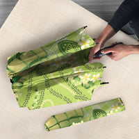 Hawaii Palaka Umbrella Cute Green Mango Turtle On The Waves