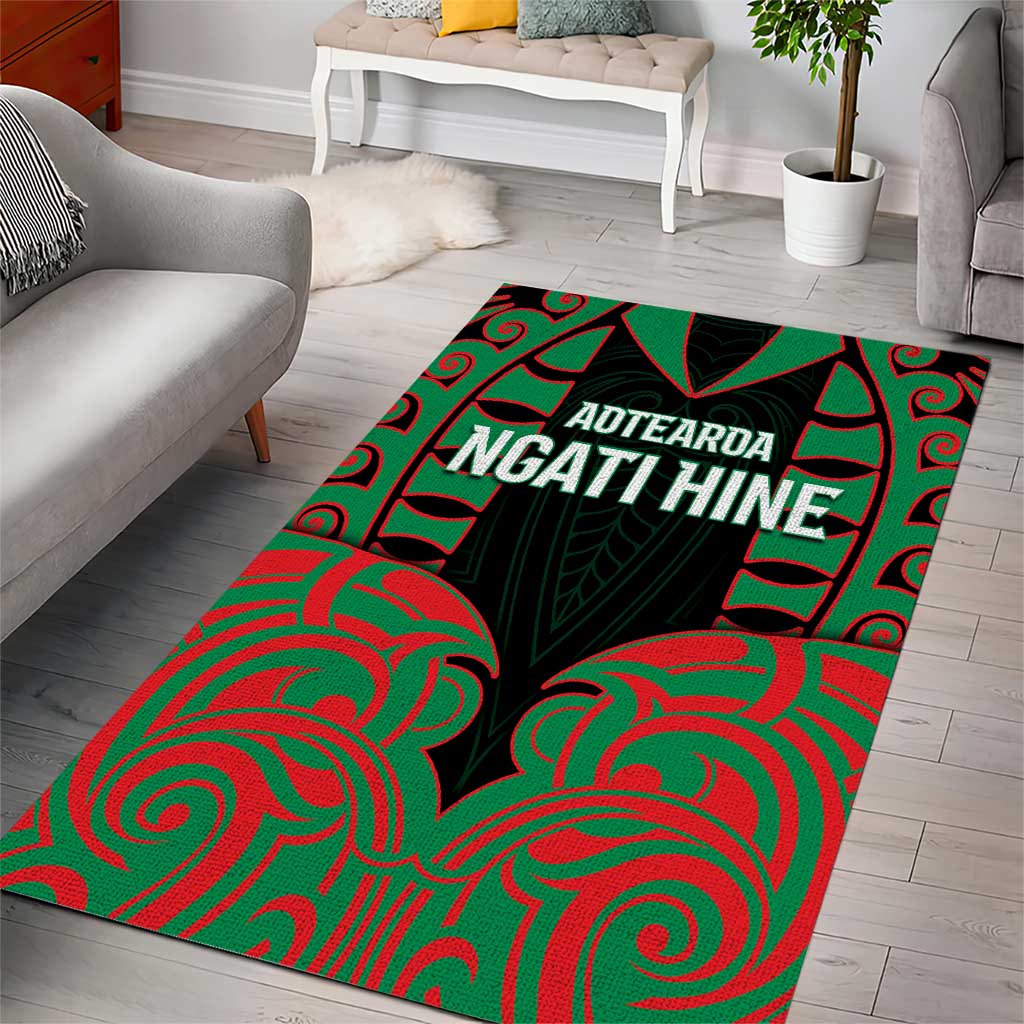 Aotearoa Ngati Hine Area Rug Maori Pattern New Zealand - Polynesian Pride