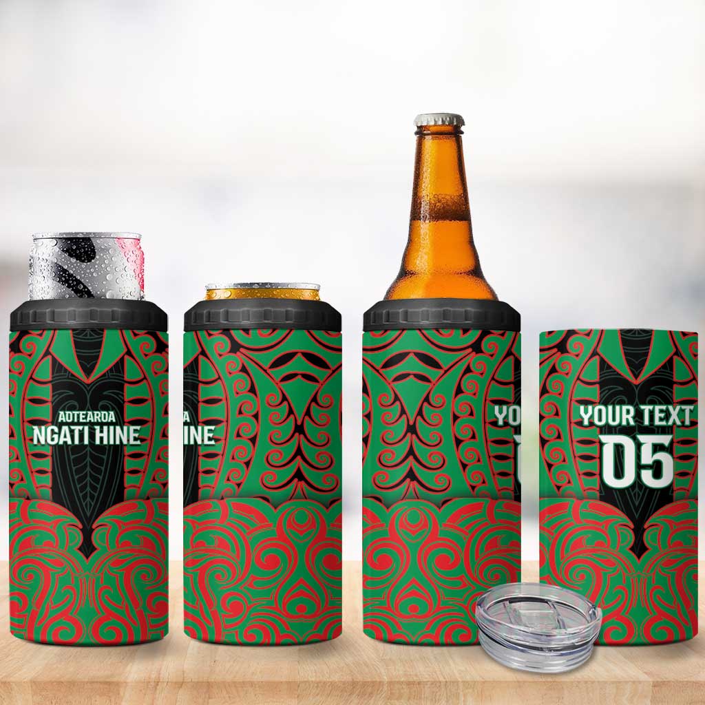 Custom Aotearoa Ngati Hine 4 in 1 Can Cooler Tumbler Maori Pattern New Zealand - Polynesian Pride