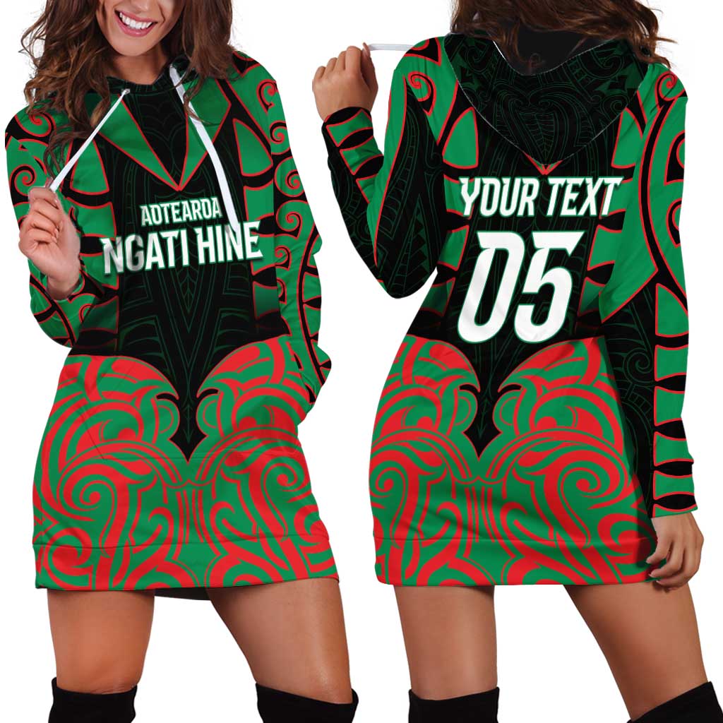 Custom Aotearoa Ngati Hine Hoodie Dress Maori Pattern New Zealand - Polynesian Pride