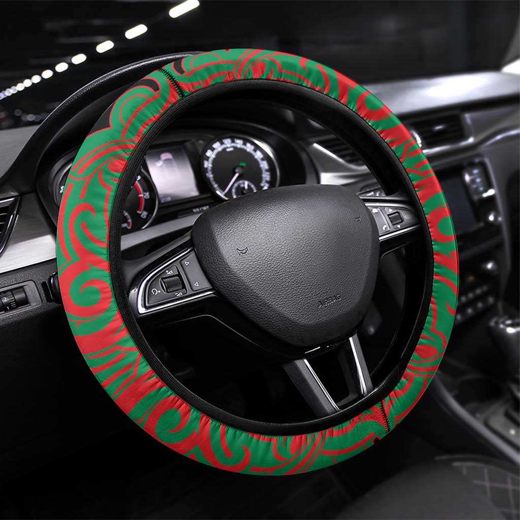 Aotearoa Ngati Hine Steering Wheel Cover Maori Pattern New Zealand - Polynesian Pride