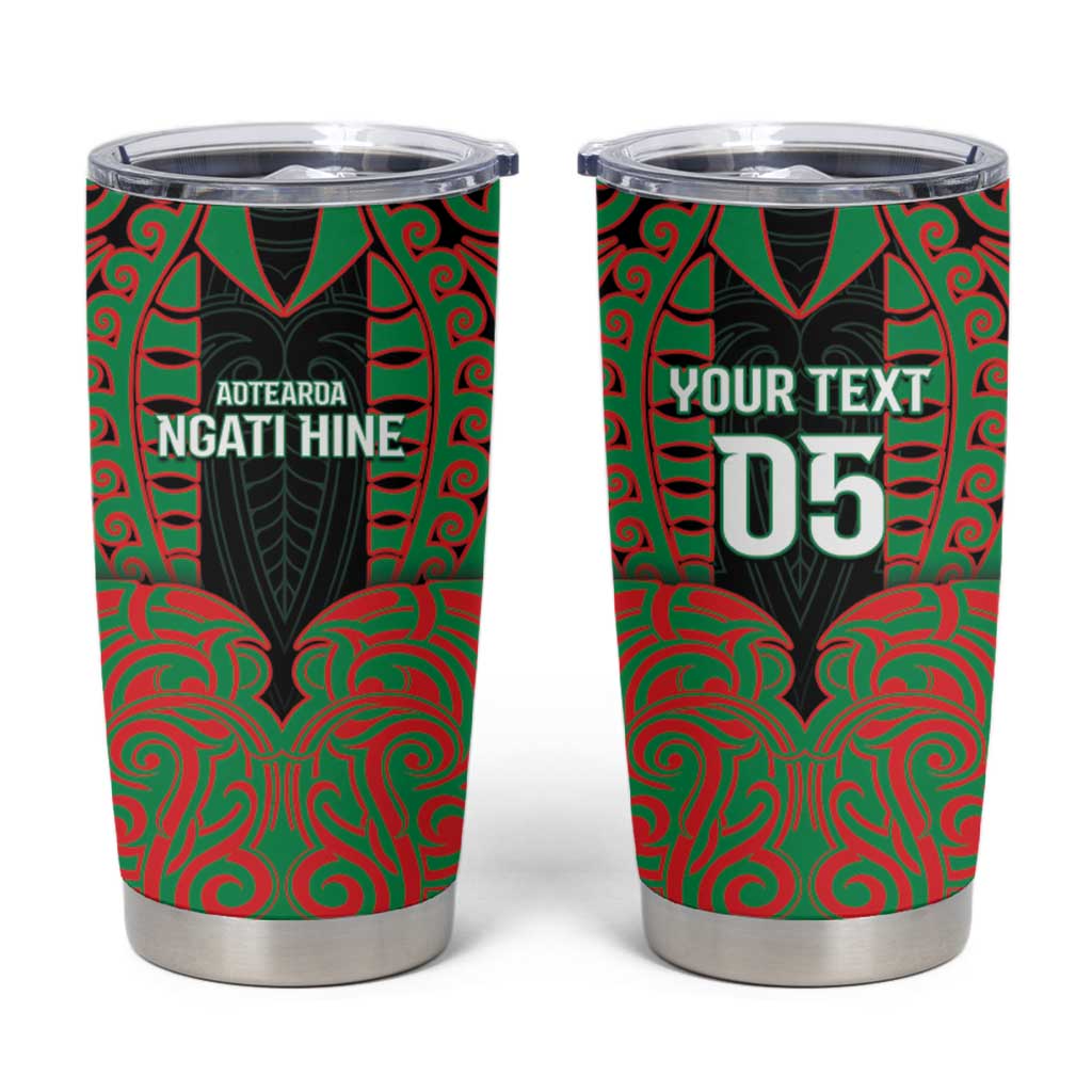 Custom Aotearoa Ngati Hine Tumbler Cup Maori Pattern New Zealand DT05 Green - Polynesian Pride