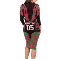 Custom Aotearoa Tuhoe Family Matching Long Sleeve Bodycon Dress and Hawaiian Shirt Maori Pattern New Zealand DT05 - Polynesian Pride