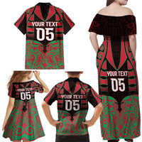 Custom Aotearoa Tuhoe Family Matching Off Shoulder Maxi Dress and Hawaiian Shirt Maori Pattern New Zealand DT05 - Polynesian Pride