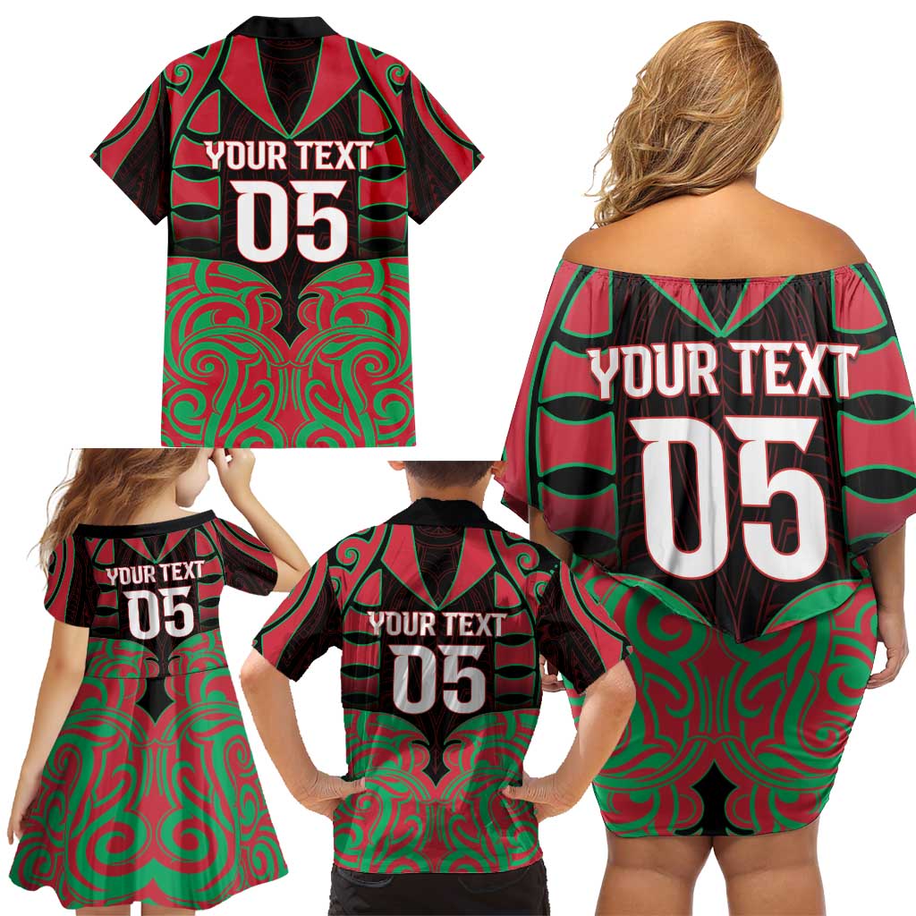 Custom Aotearoa Tuhoe Family Matching Off Shoulder Short Dress and Hawaiian Shirt Maori Pattern New Zealand DT05 - Polynesian Pride