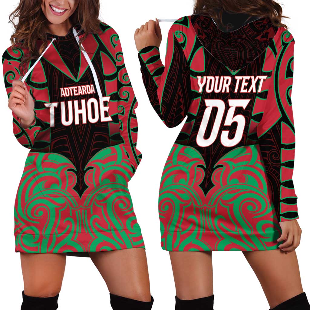 Custom Aotearoa Tuhoe Hoodie Dress Maori Pattern New Zealand - Polynesian Pride