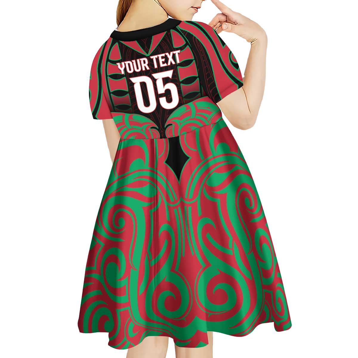 Custom Aotearoa Tuhoe Kid Short Sleeve Dress Maori Pattern New Zealand DT05 - Polynesian Pride