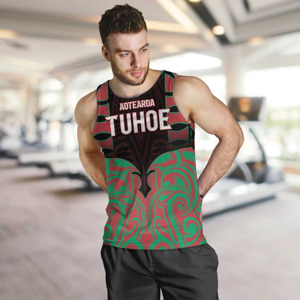 Custom Aotearoa Tuhoe Men Tank Top Maori Pattern New Zealand - Polynesian Pride