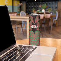 Custom Aotearoa Tuhoe Skinny Tumbler Maori Pattern New Zealand - Polynesian Pride