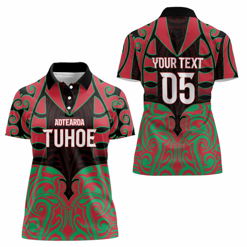 Custom Aotearoa Tuhoe Women Polo Shirt Maori Pattern New Zealand - Polynesian Pride