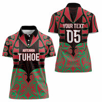 Custom Aotearoa Tuhoe Women Polo Shirt Maori Pattern New Zealand - Polynesian Pride