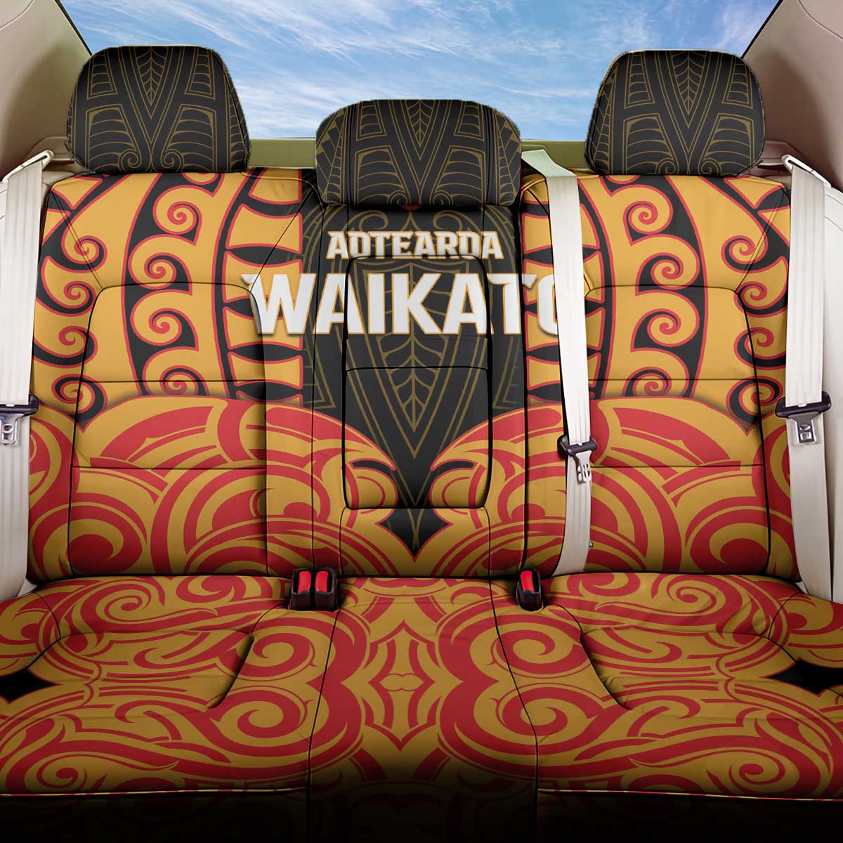 Aotearoa Waikato Back Car Seat Cover Maori Pattern New Zealand - Polynesian Pride