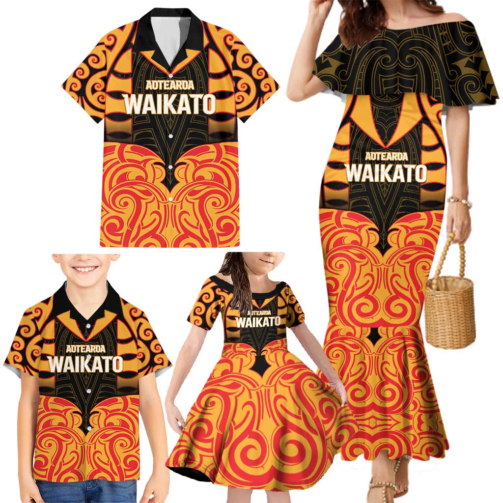 Custom Aotearoa Waikato Family Matching Mermaid Dress and Hawaiian Shirt Maori Pattern New Zealand DT05 - Polynesian Pride