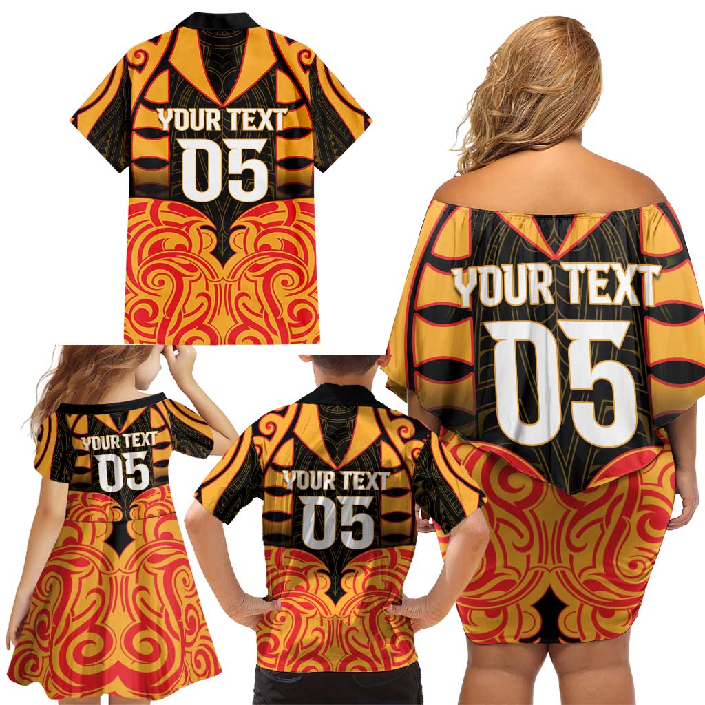 Custom Aotearoa Waikato Family Matching Off Shoulder Short Dress and Hawaiian Shirt Maori Pattern New Zealand DT05 - Polynesian Pride