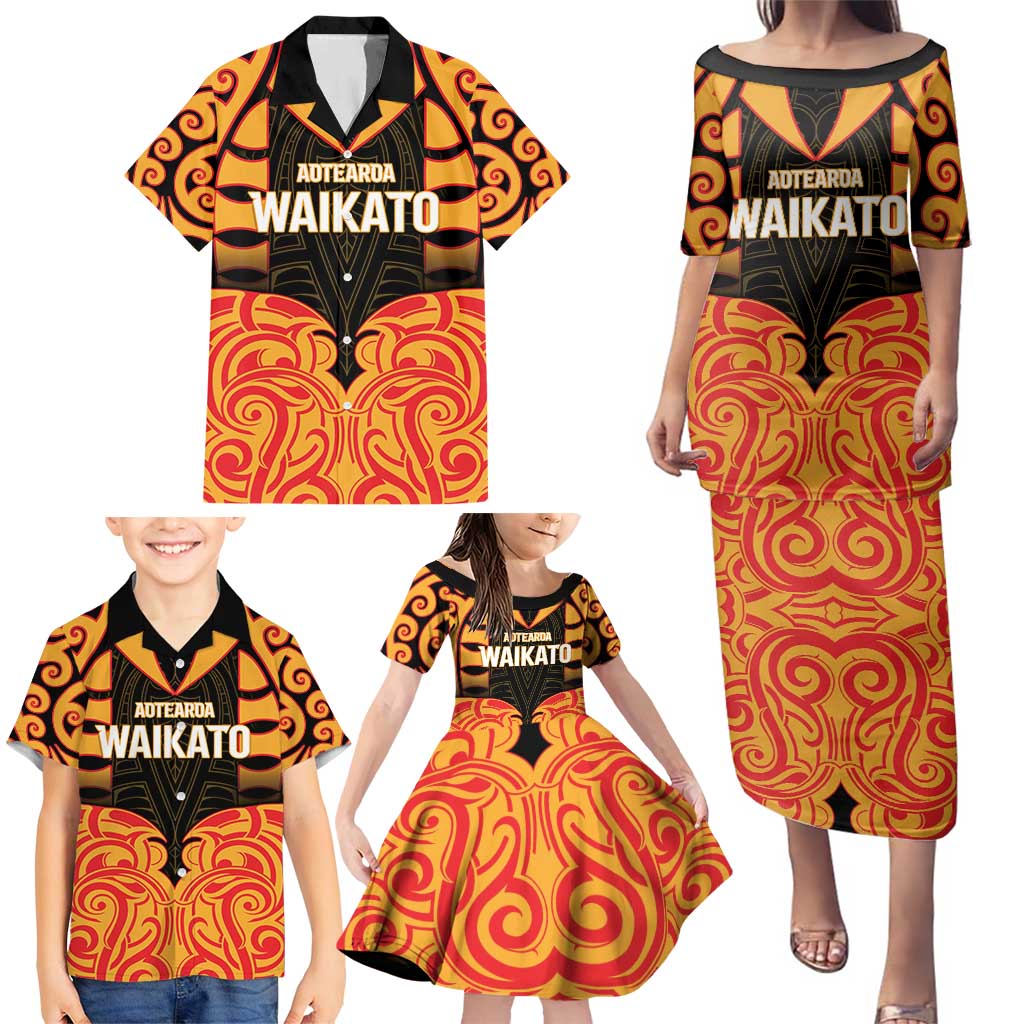 Custom Aotearoa Waikato Family Matching Puletasi and Hawaiian Shirt Maori Pattern New Zealand DT05 - Polynesian Pride