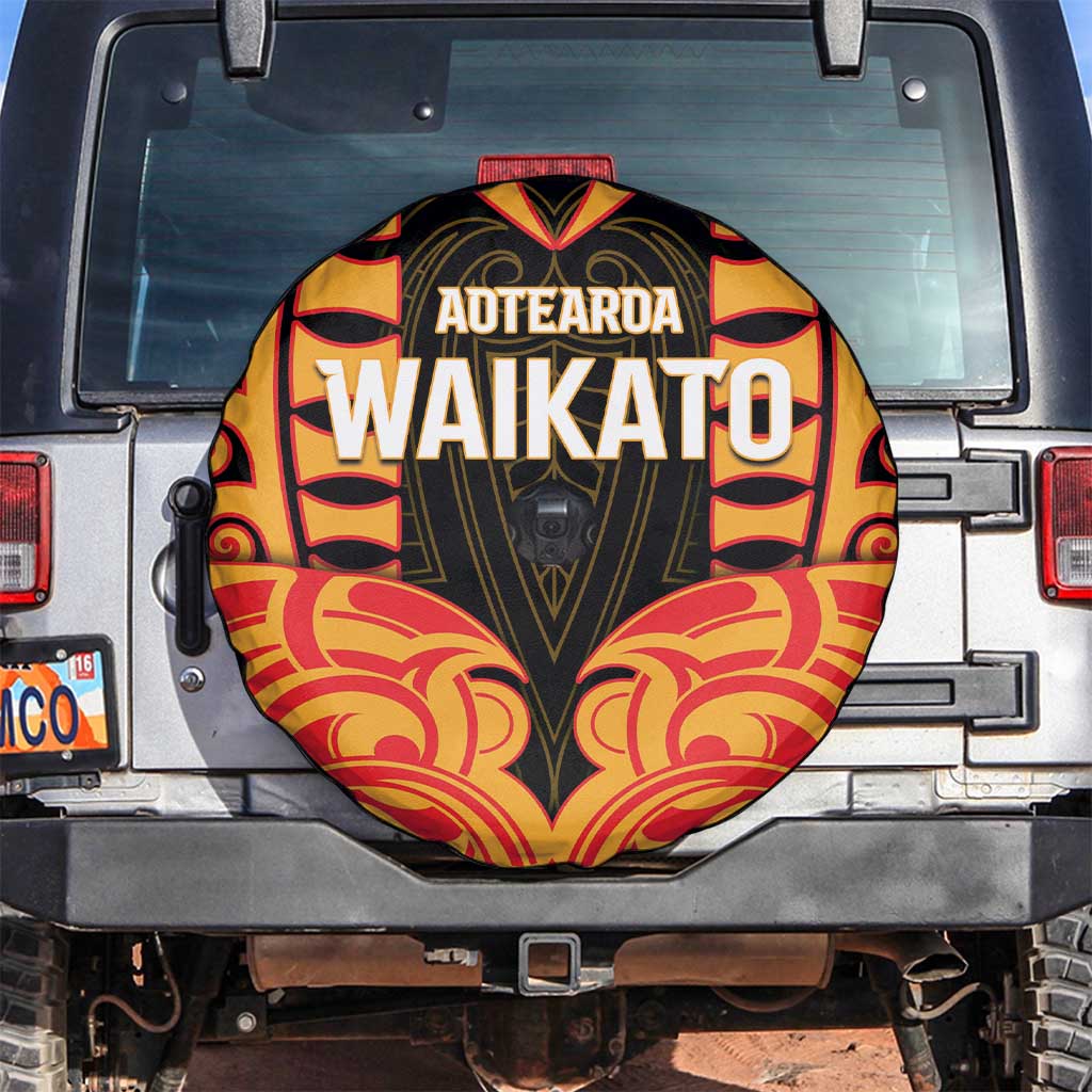 Aotearoa Waikato Spare Tire Cover Maori Pattern New Zealand DT05 Orange - Polynesian Pride