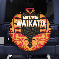Aotearoa Waikato Spare Tire Cover Maori Pattern New Zealand DT05 No hole Orange - Polynesian Pride