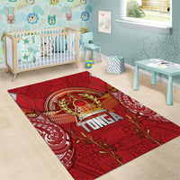 Tonga King's Birthday Area Rug Gold Royal Crown Tribal Patterns