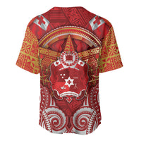 Tonga King's Birthday Baseball Jersey Gold Royal Crown Tribal Patterns