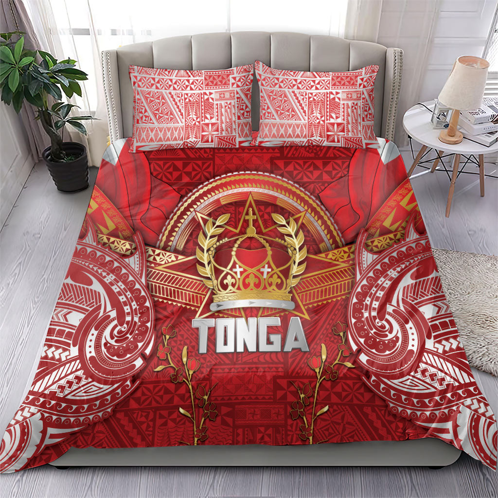Tonga King's Birthday Bedding Set Gold Royal Crown Tribal Patterns