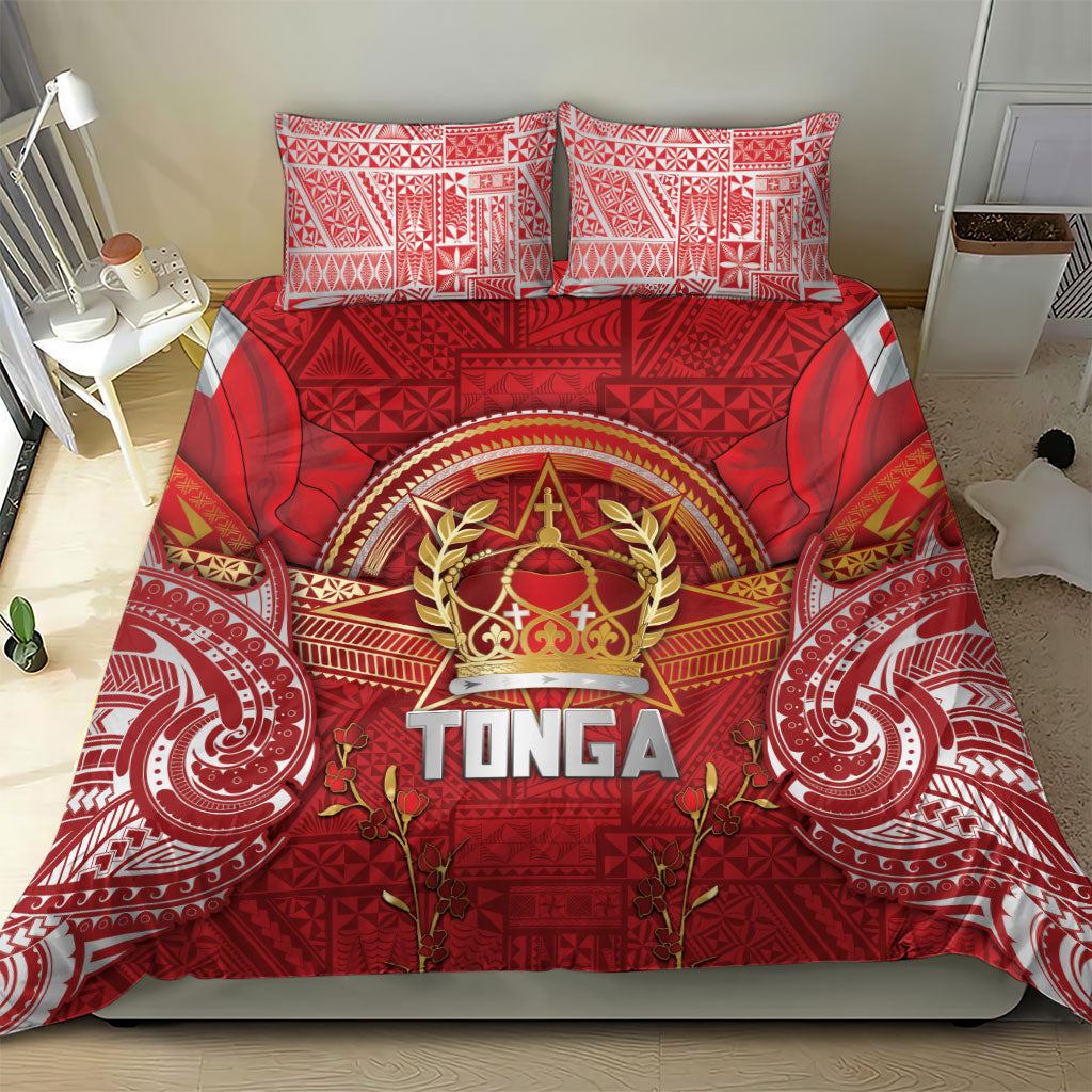 Tonga King's Birthday Bedding Set Gold Royal Crown Tribal Patterns