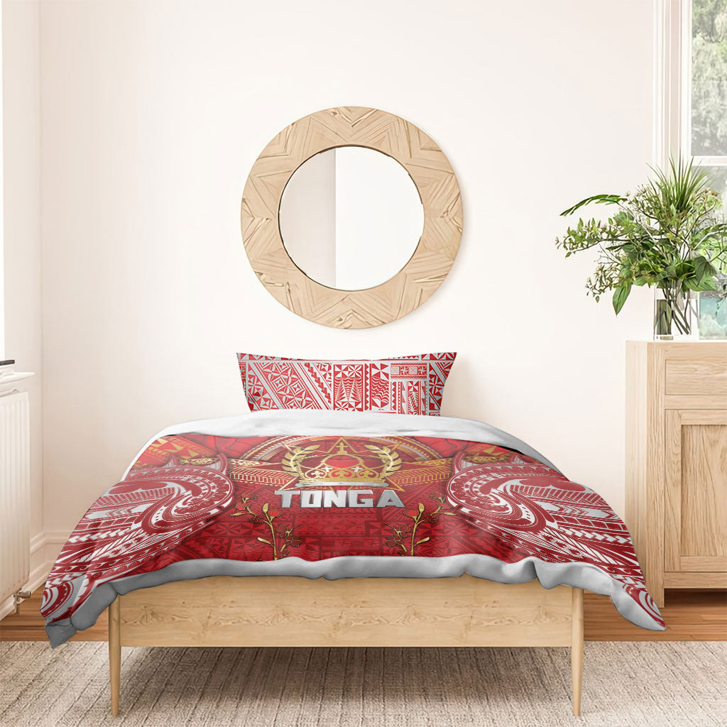 Tonga King's Birthday Bedding Set Gold Royal Crown Tribal Patterns