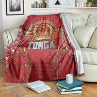 Tonga King's Birthday Blanket Gold Royal Crown Tribal Patterns