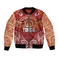 Tonga King's Birthday Bomber Jacket Gold Royal Crown Tribal Patterns