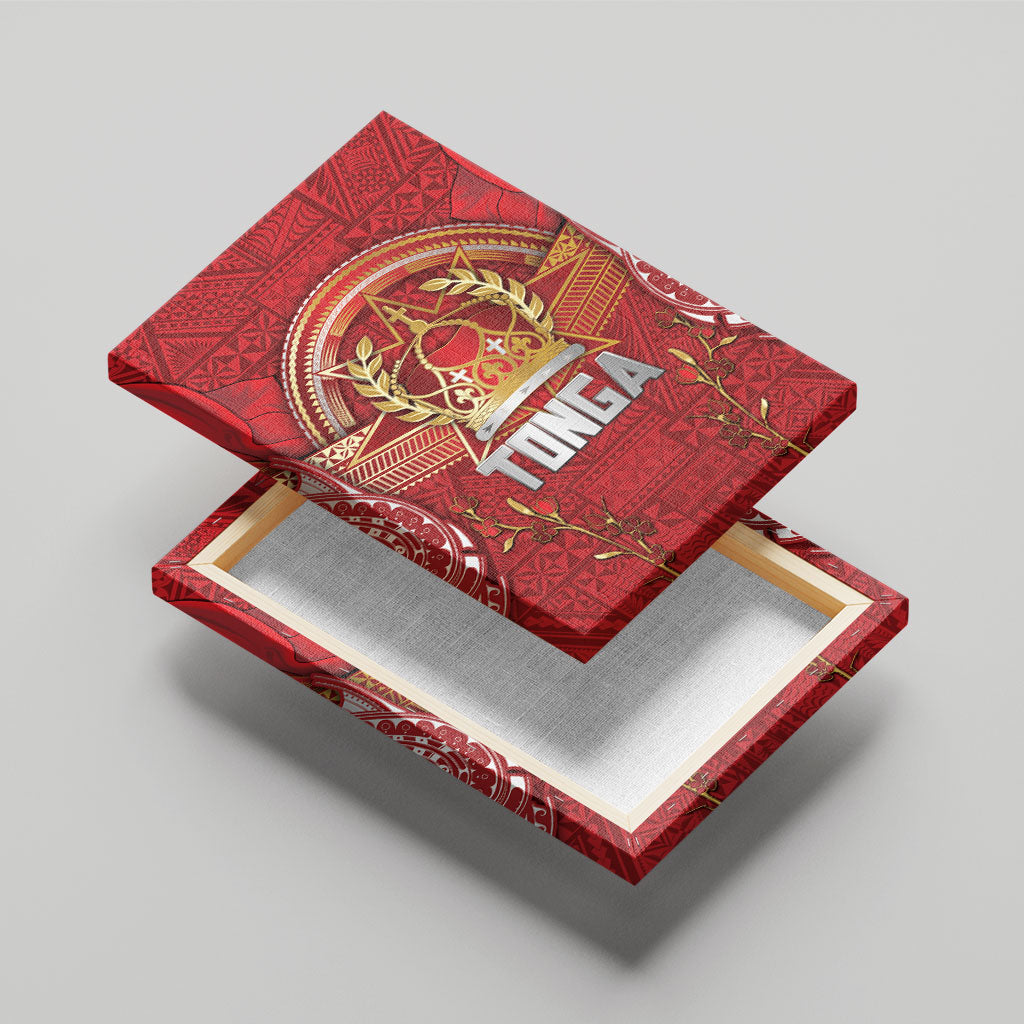 Tonga King's Birthday Canvas Wall Art Gold Royal Crown Tribal Patterns