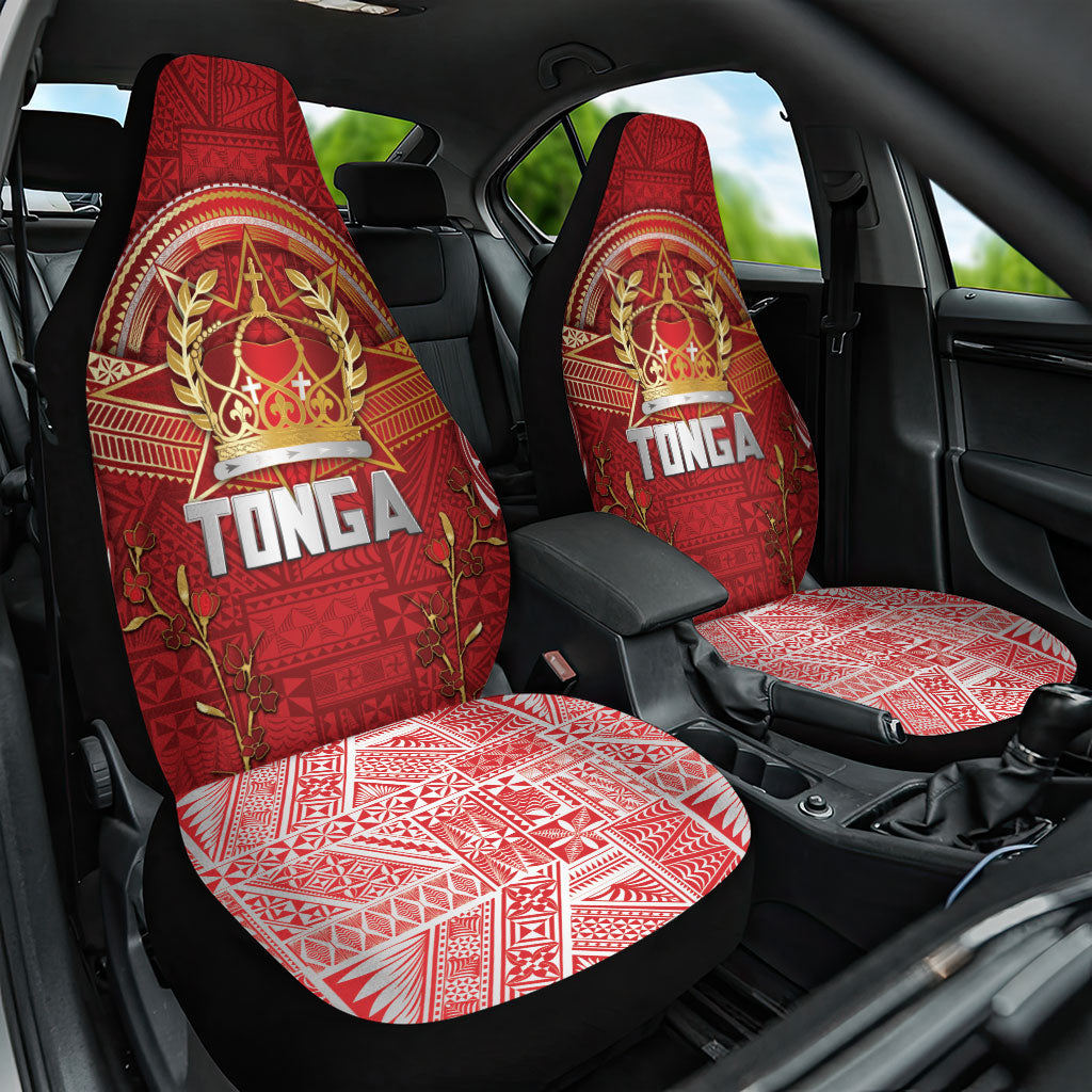 Tonga King's Birthday Car Seat Cover Gold Royal Crown Tribal Patterns