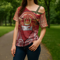 Tonga King's Birthday Cross Shoulder Shirt Gold Royal Crown Tribal Patterns