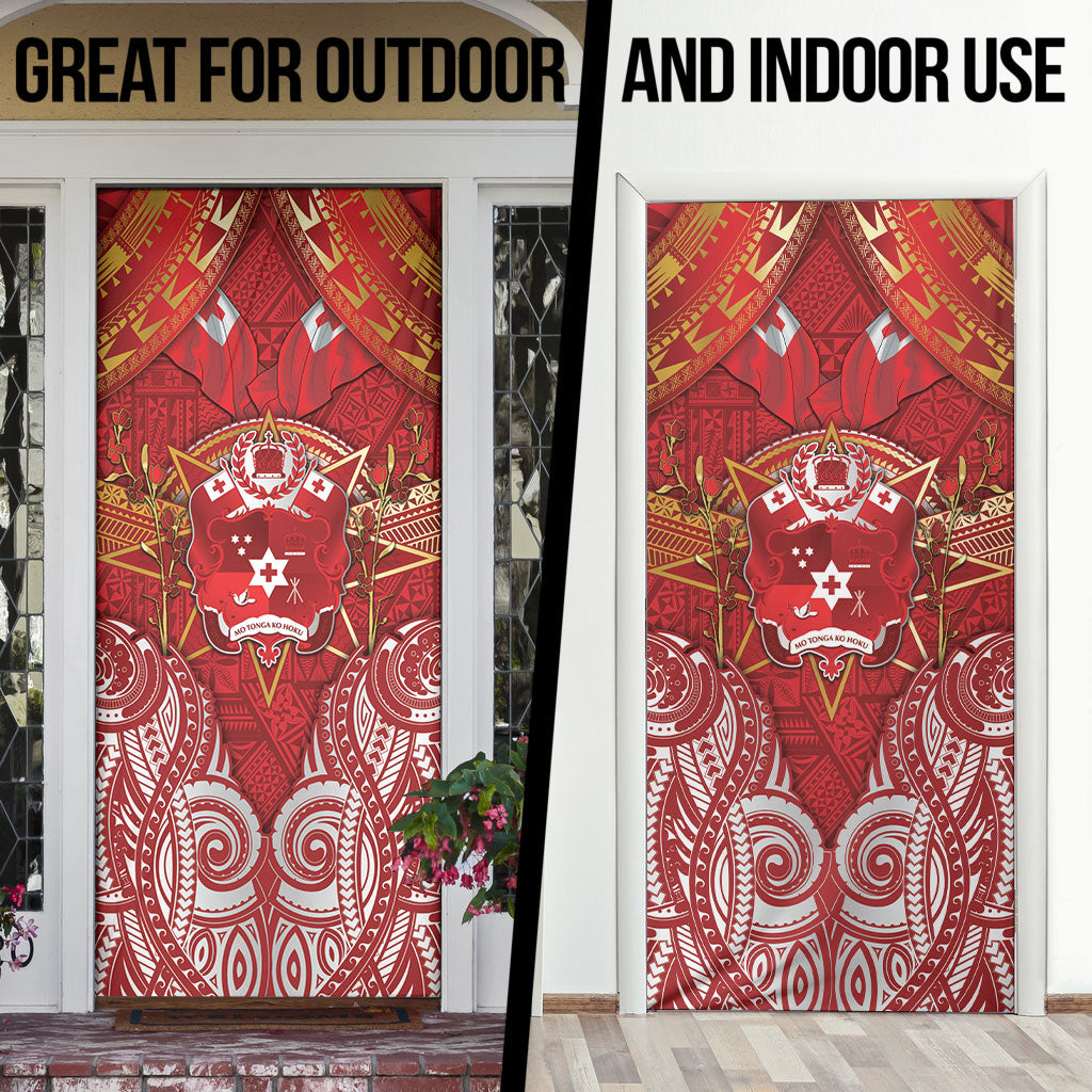 Tonga King's Birthday Door Cover Gold Royal Crown Tribal Patterns