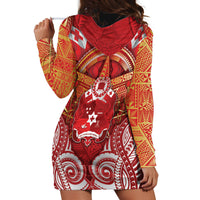 Tonga King's Birthday Hoodie Dress Gold Royal Crown Tribal Patterns