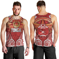 Tonga King's Birthday Men Tank Top Gold Royal Crown Tribal Patterns