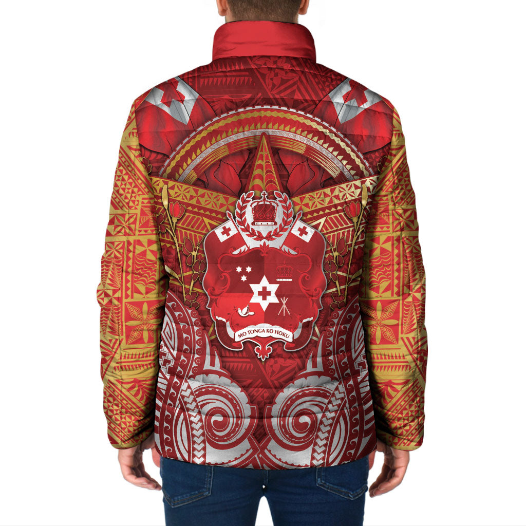 Tonga King's Birthday Padded Jacket Gold Royal Crown Tribal Patterns