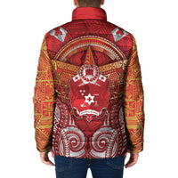 Tonga King's Birthday Padded Jacket Gold Royal Crown Tribal Patterns