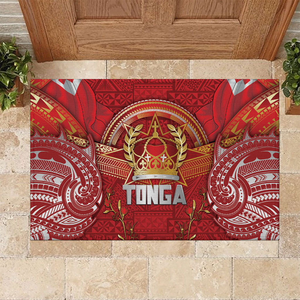 Tonga King's Birthday Rubber Doormat Gold Royal Crown Tribal Patterns