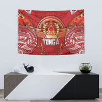 Tonga King's Birthday Tapestry Gold Royal Crown Tribal Patterns