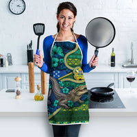 Solomon Islands Independence Day Apron Crocodile Hibiscus Tribal Pattern DT05 - Polynesian Pride