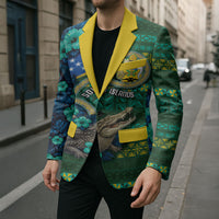 Personalised Solomon Islands Independence Day Blazer Crocodile Hibiscus Tribal Pattern DT05 - Polynesian Pride