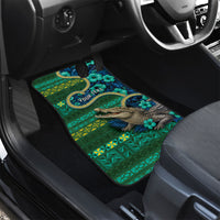 Personalised Solomon Islands Independence Day Car Mats Crocodile Hibiscus Tribal Pattern DT05 - Polynesian Pride