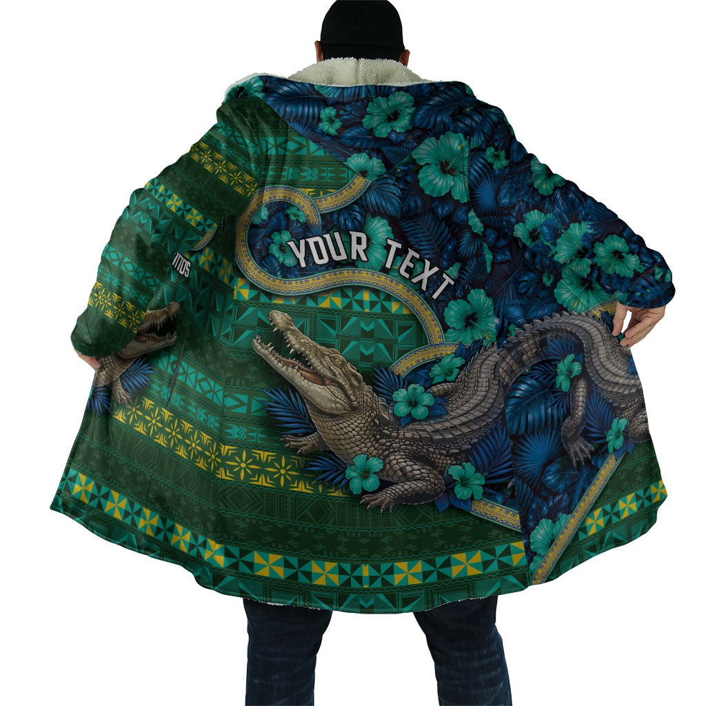 Personalised Solomon Islands Independence Day Cloak Crocodile Hibiscus Tribal Pattern DT05 - Polynesian Pride
