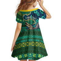 Personalised Solomon Islands Independence Day Family Matching Mermaid Dress and Hawaiian Shirt Crocodile Hibiscus Tribal Pattern DT05 - Polynesian Pride