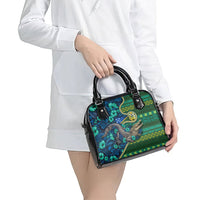 Solomon Islands Independence Day Shoulder Handbag Crocodile Hibiscus Tribal Pattern DT05 - Polynesian Pride