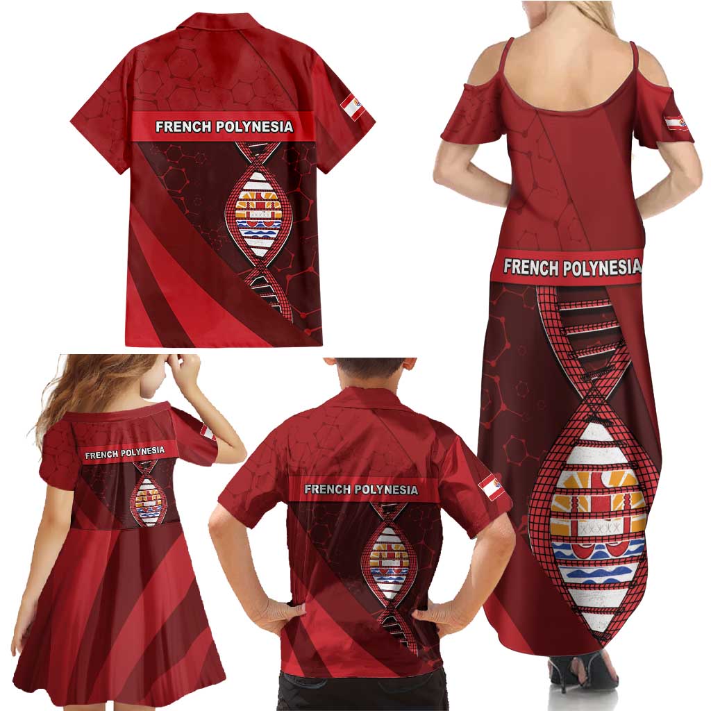 French Polynesia Is In My DNA Family Matching Summer Maxi Dress and Hawaiian Shirt - Polynesian Pride