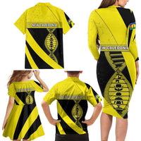 New Caledonia Is In My DNA Family Matching Long Sleeve Bodycon Dress and Hawaiian Shirt DT05 - Polynesian Pride