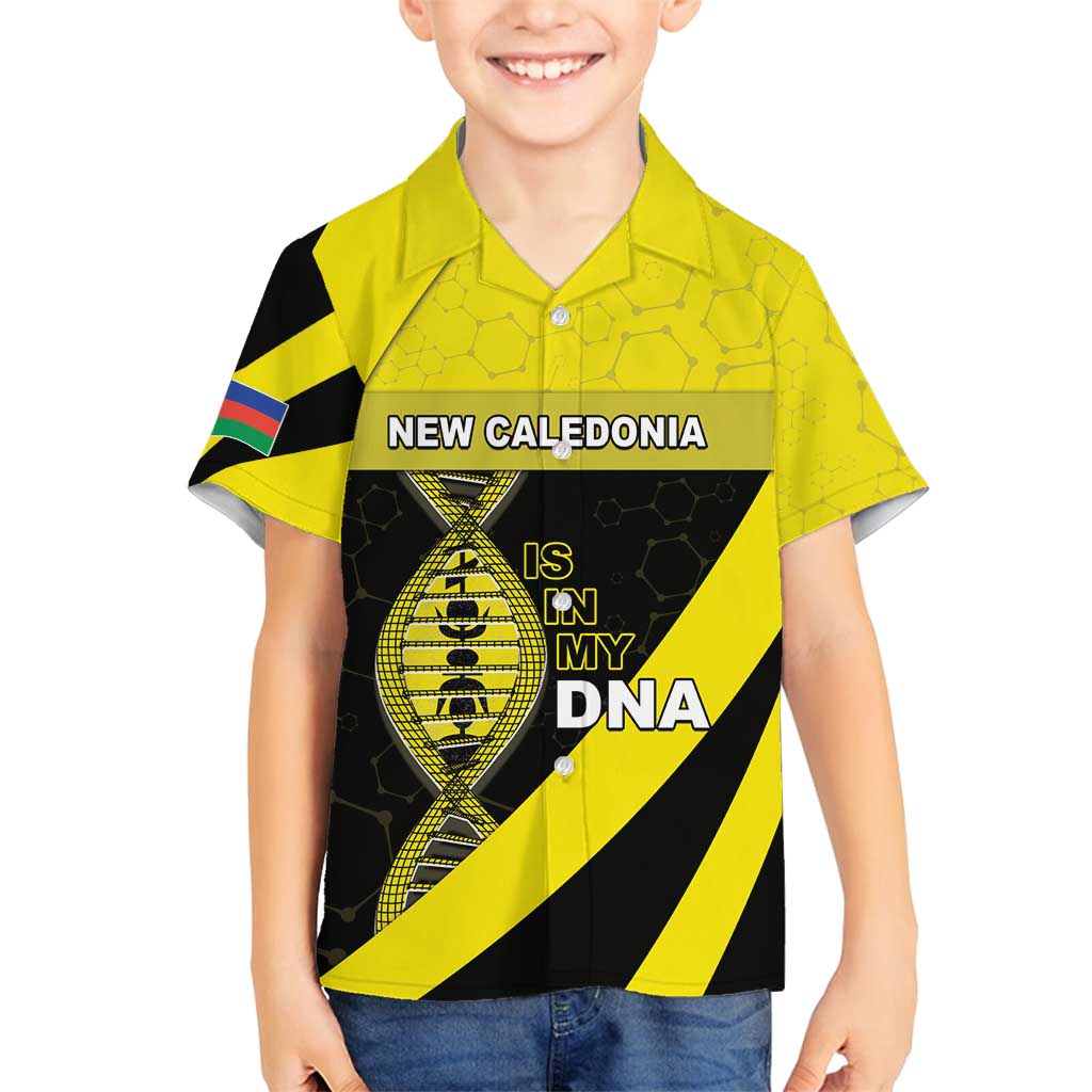 New Caledonia Is In My DNA Family Matching Long Sleeve Bodycon Dress and Hawaiian Shirt DT05 Son's Shirt Yellow - Polynesian Pride