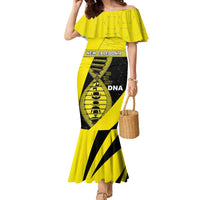New Caledonia Is In My DNA Family Matching Mermaid Dress and Hawaiian Shirt DT05 Mom's Dress Yellow - Polynesian Pride