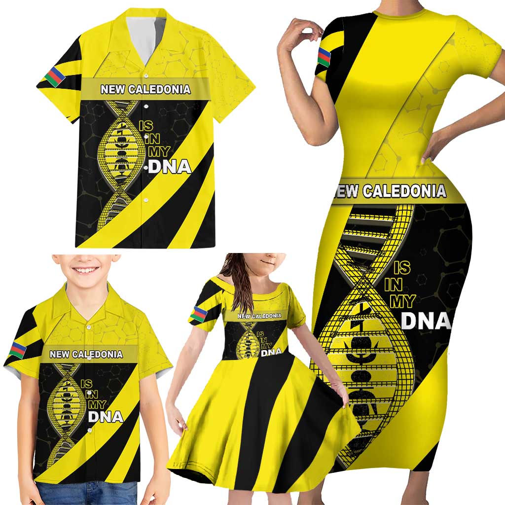 New Caledonia Is In My DNA Family Matching Short Sleeve Bodycon Dress and Hawaiian Shirt DT05 - Polynesian Pride