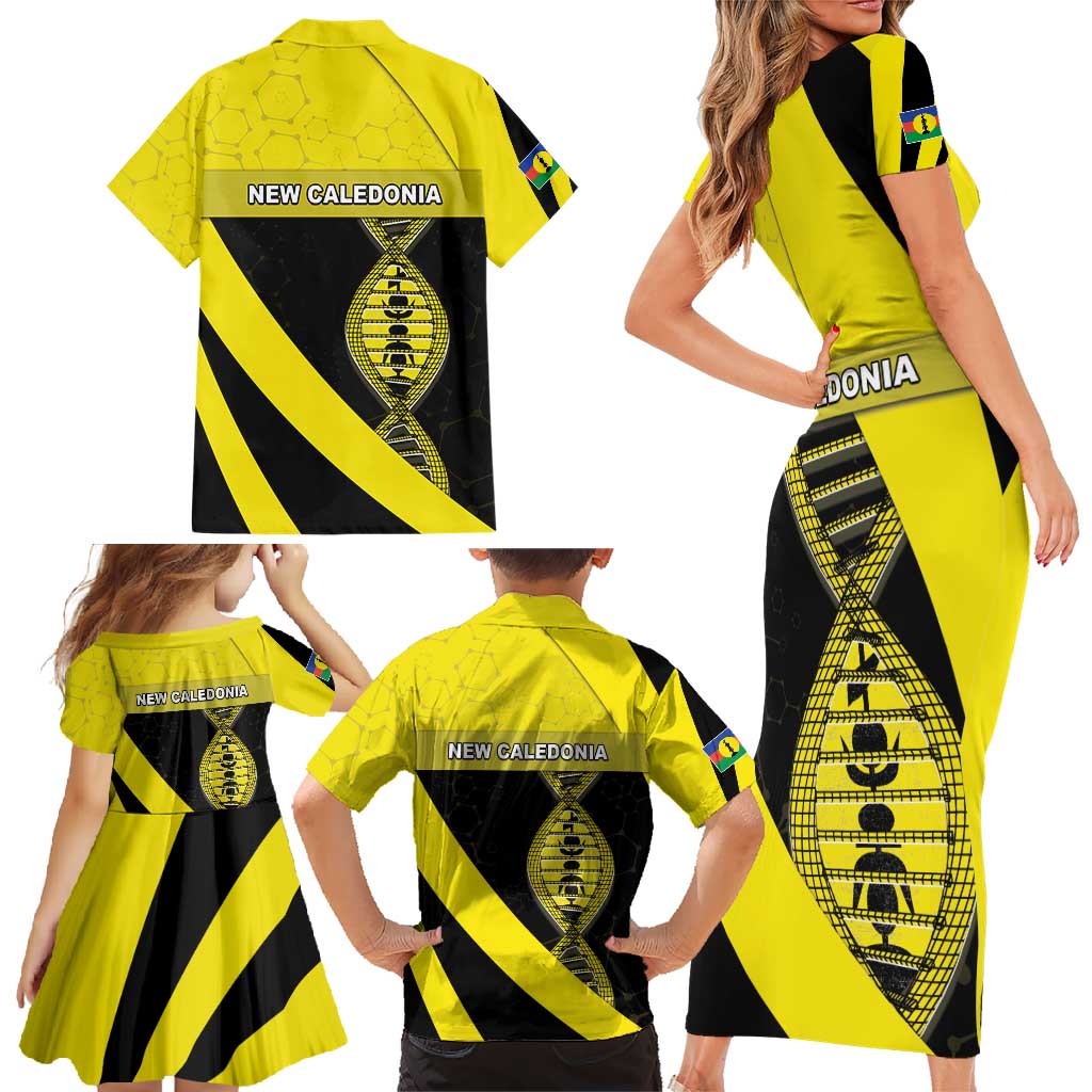 New Caledonia Is In My DNA Family Matching Short Sleeve Bodycon Dress and Hawaiian Shirt DT05 - Polynesian Pride